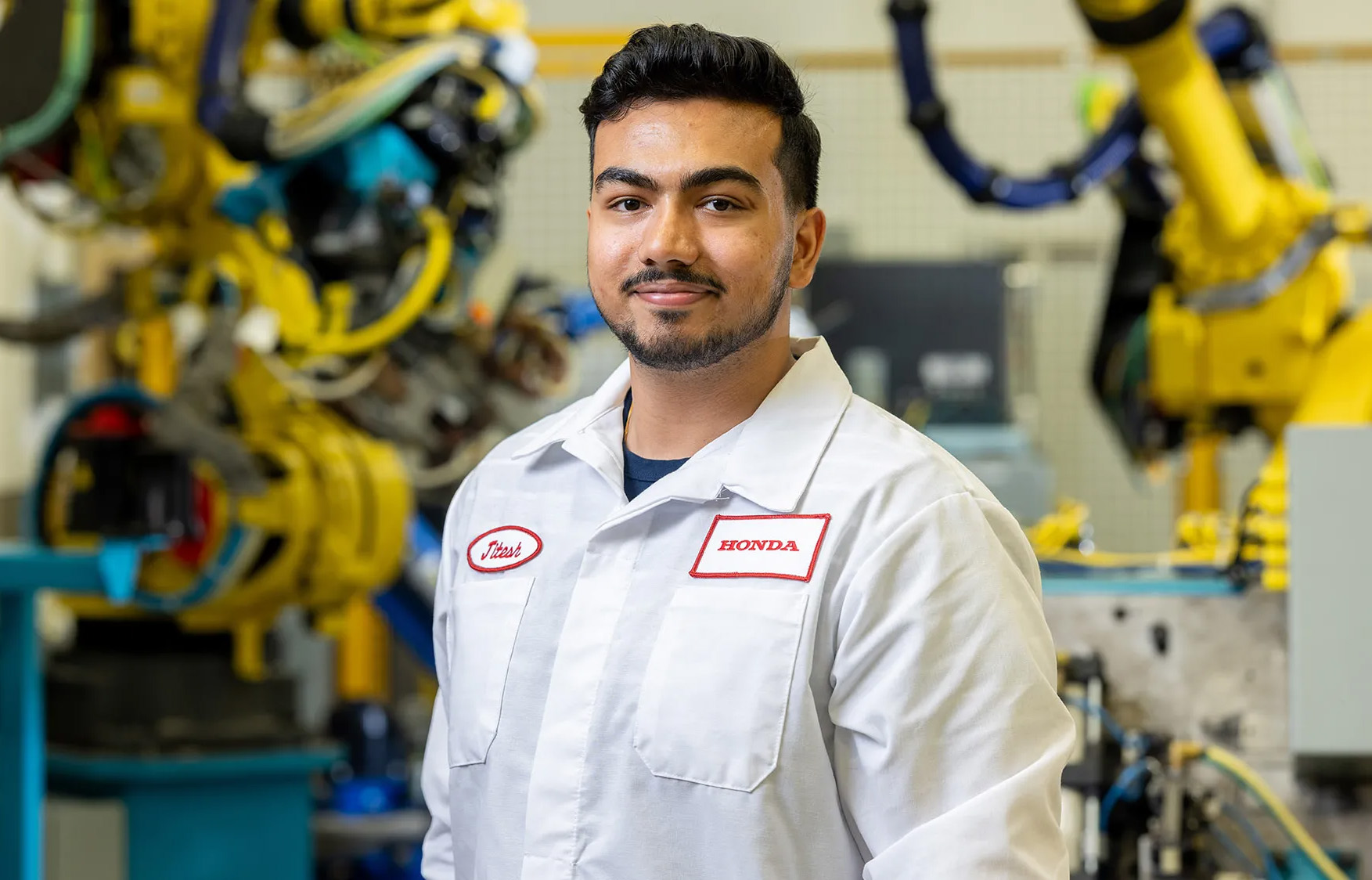 Jitesh Vidhani, a Bachelor of Science in Engineering Technology from Ohio State Marion, working at the Honda Marysville Auto Plant 
